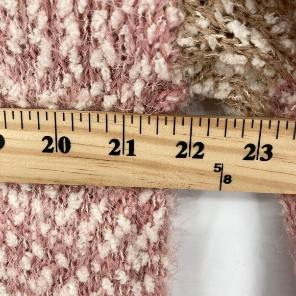 LC Lauren Conrad Sweater Womens XL Beige Pink Knit Turtleneck Slit Pullover - Picture 15 of 16